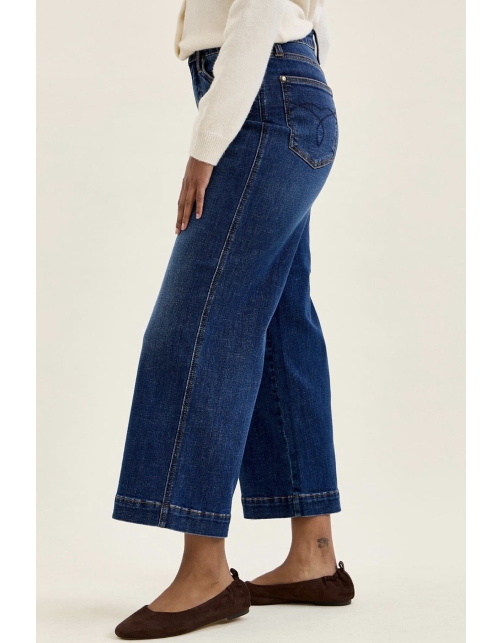 Judy Blue JB Claudia HW TC Dk Ankle Wide Jeans