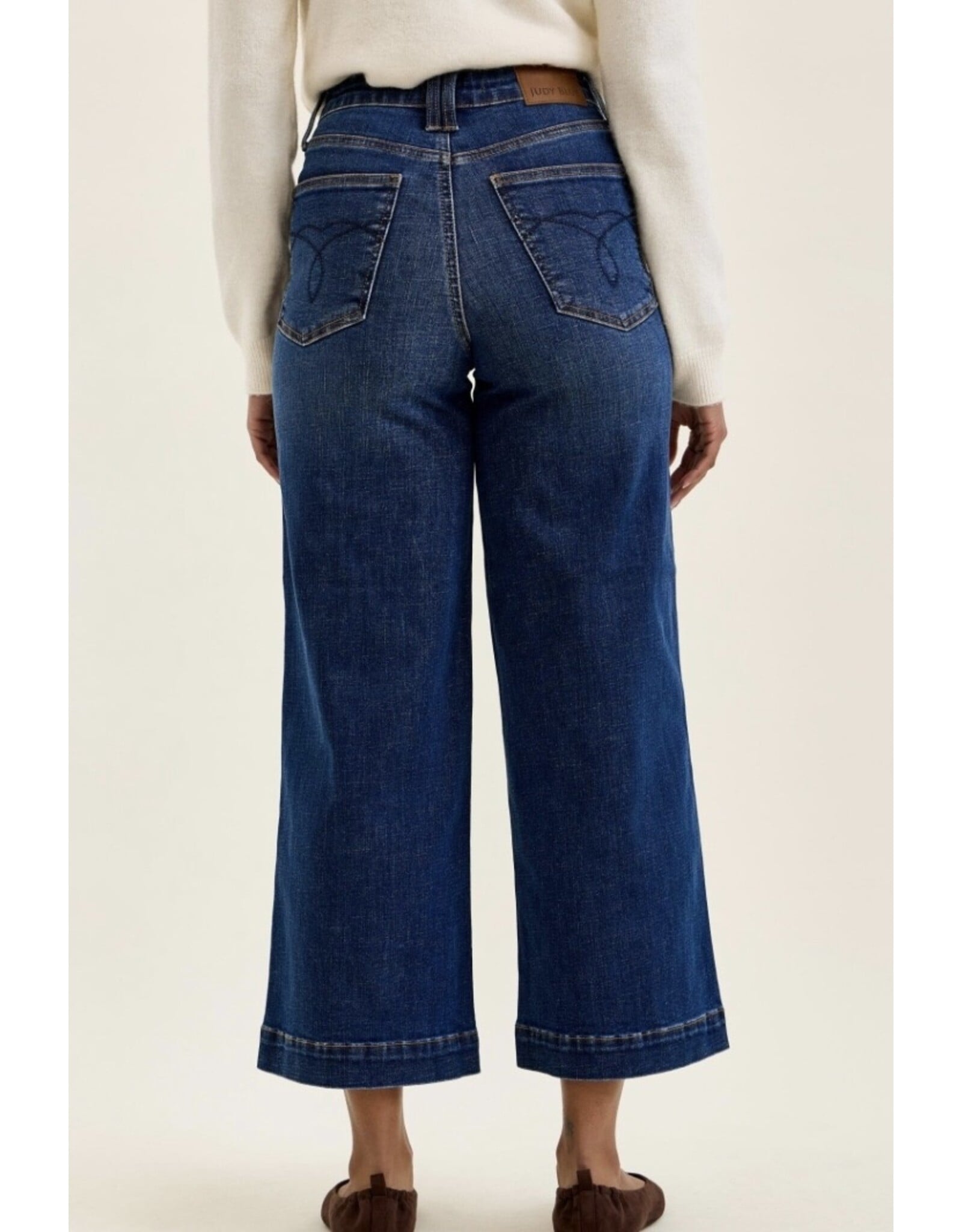 Judy Blue JB Claudia HW TC Dk Ankle Wide Jeans