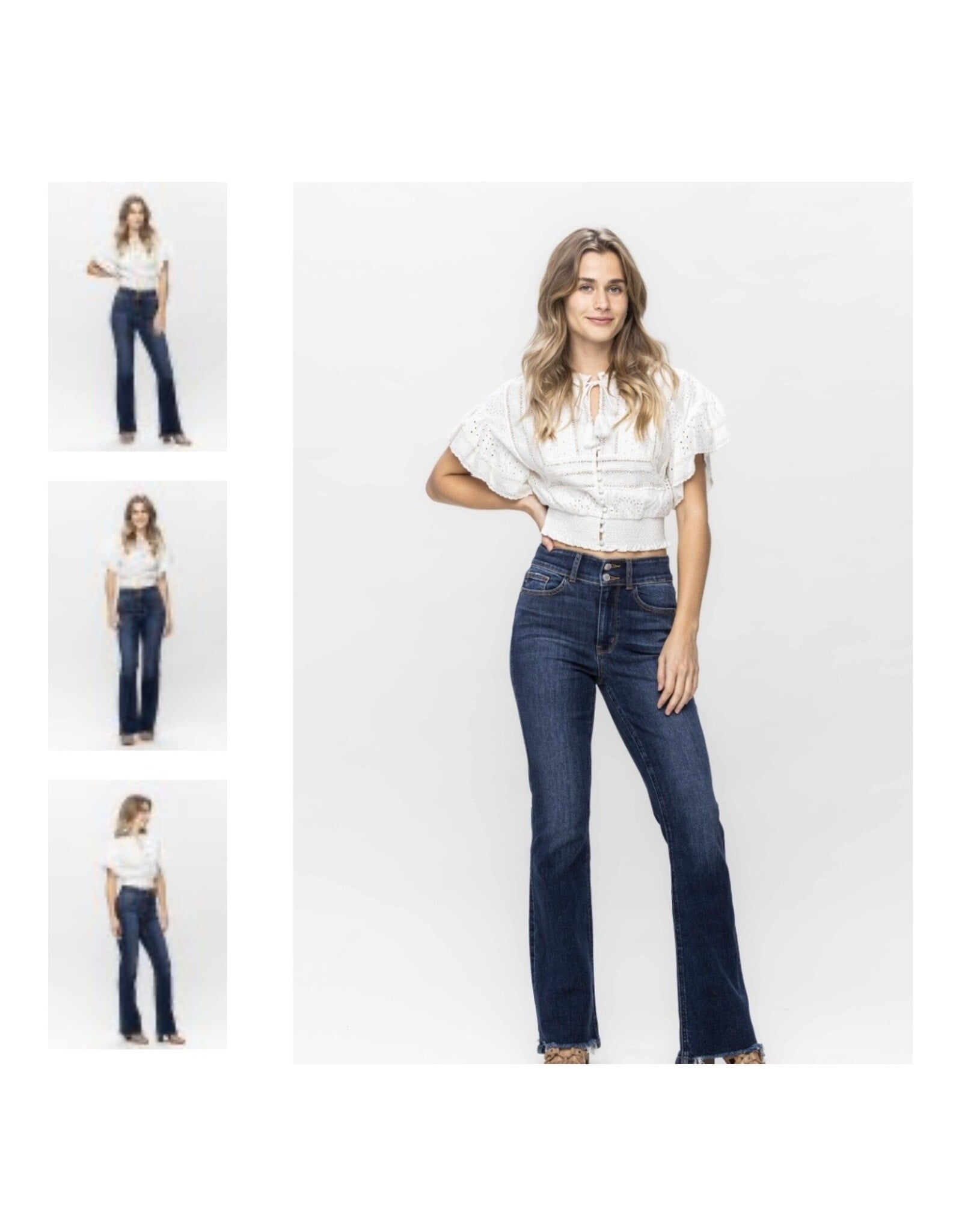 Judy Blue JB HW Vintage Frayed Hem Bootcut Jeans