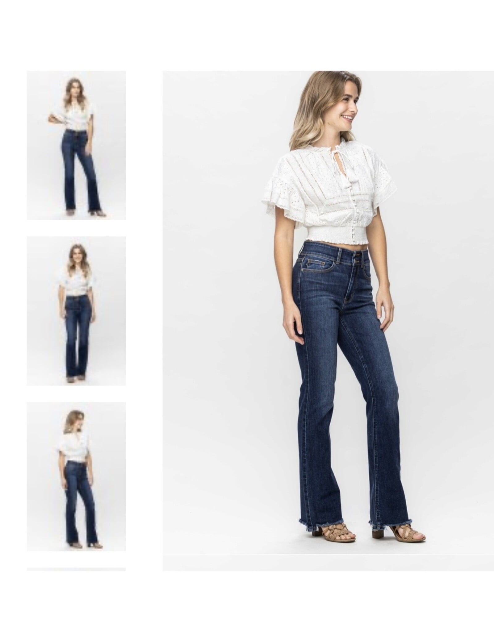 Judy Blue JB HW Vintage Frayed Hem Bootcut Jeans