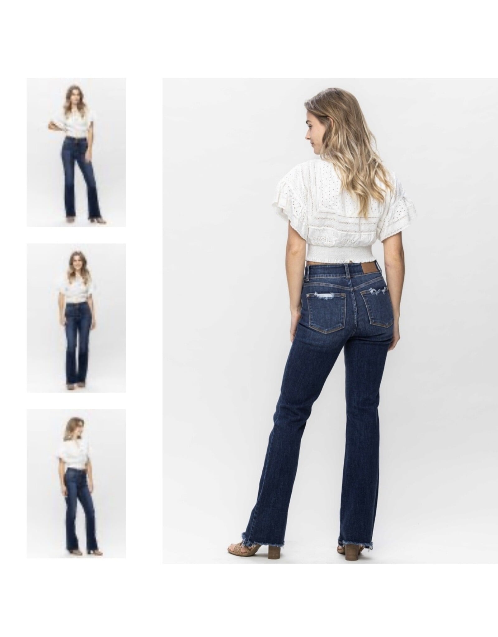 Judy Blue JB HW Vintage Frayed Hem Bootcut Jeans