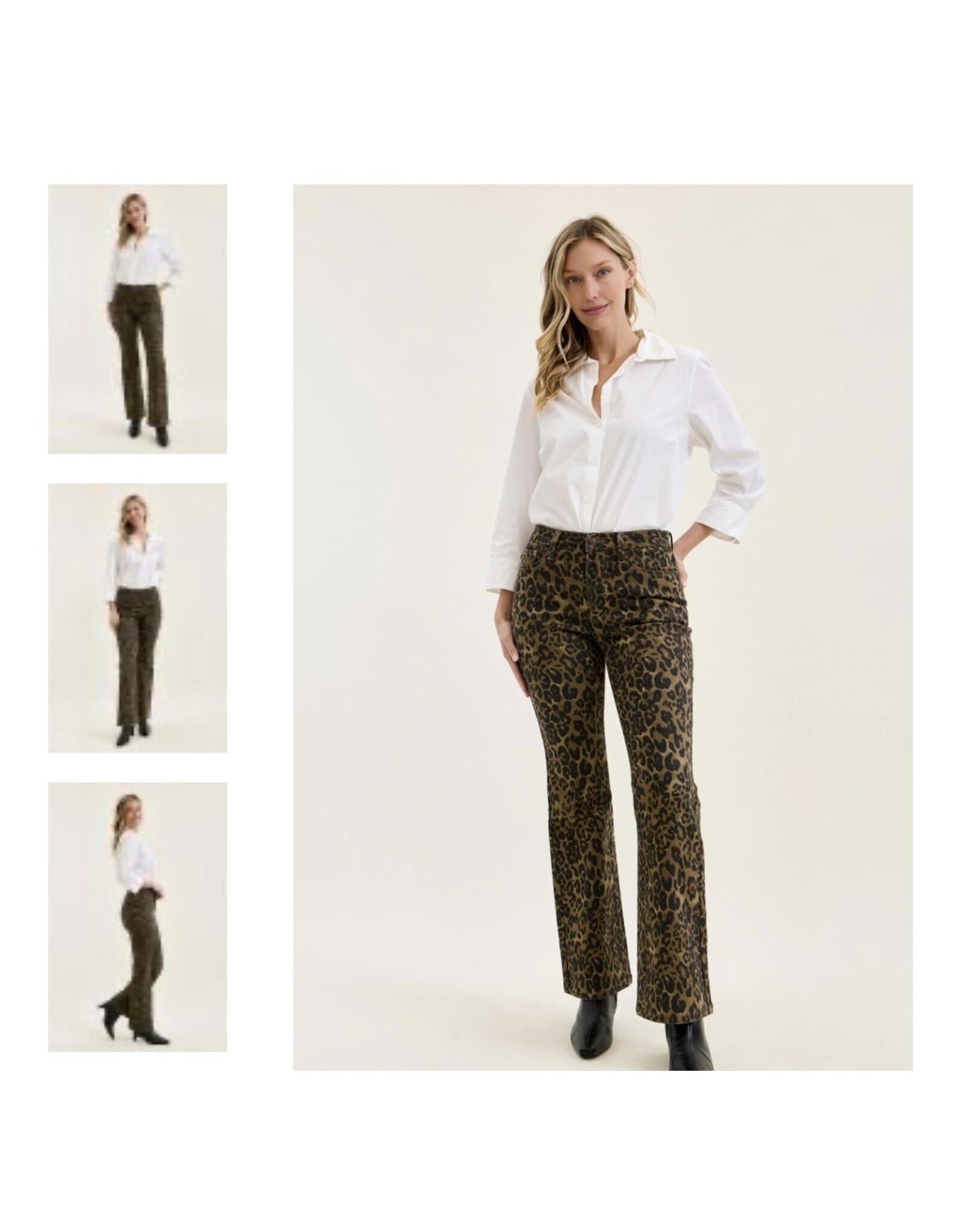 Judy Blue JB HW Bootcut Leopard Jeans