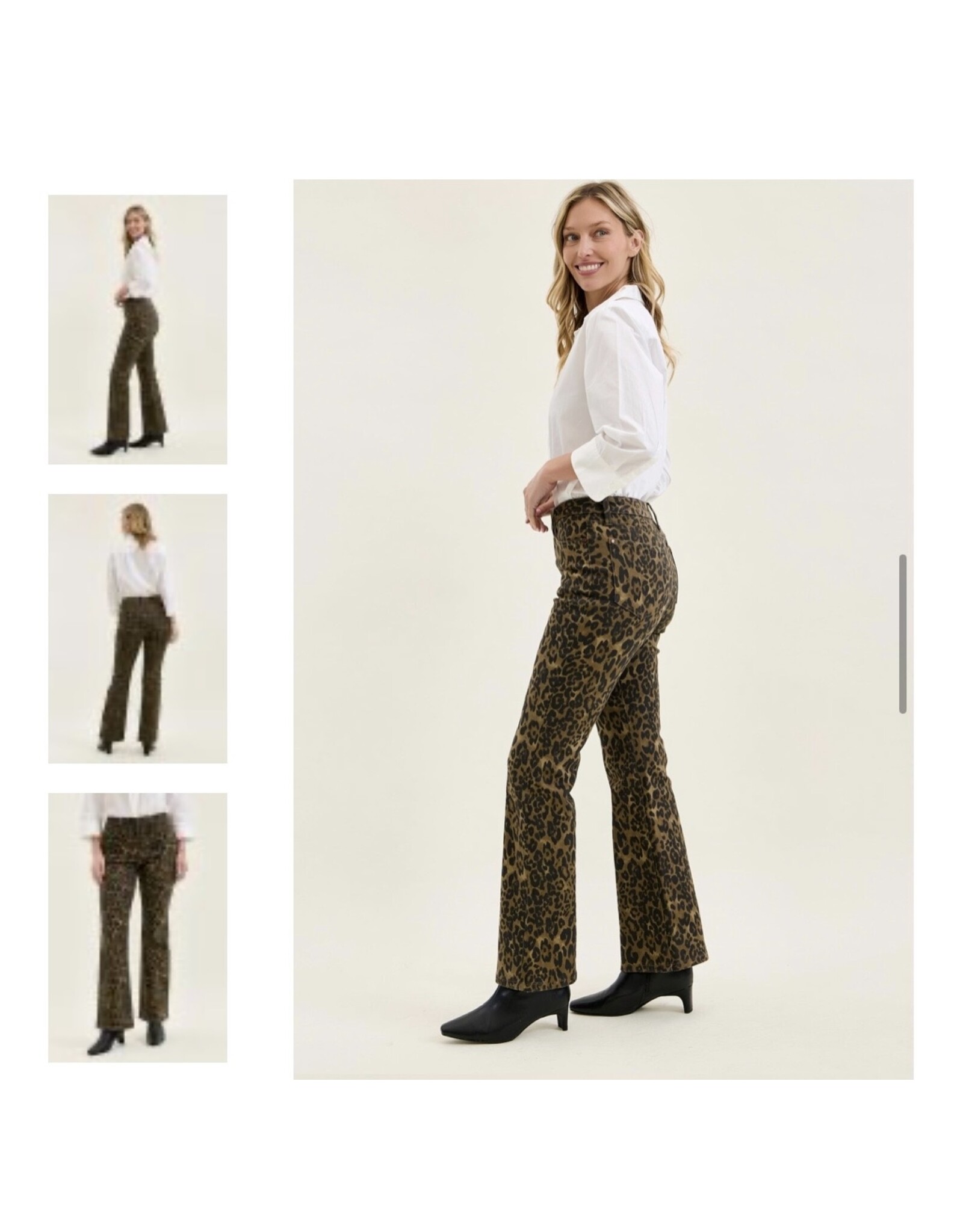 Judy Blue JB HW Bootcut Leopard Jeans
