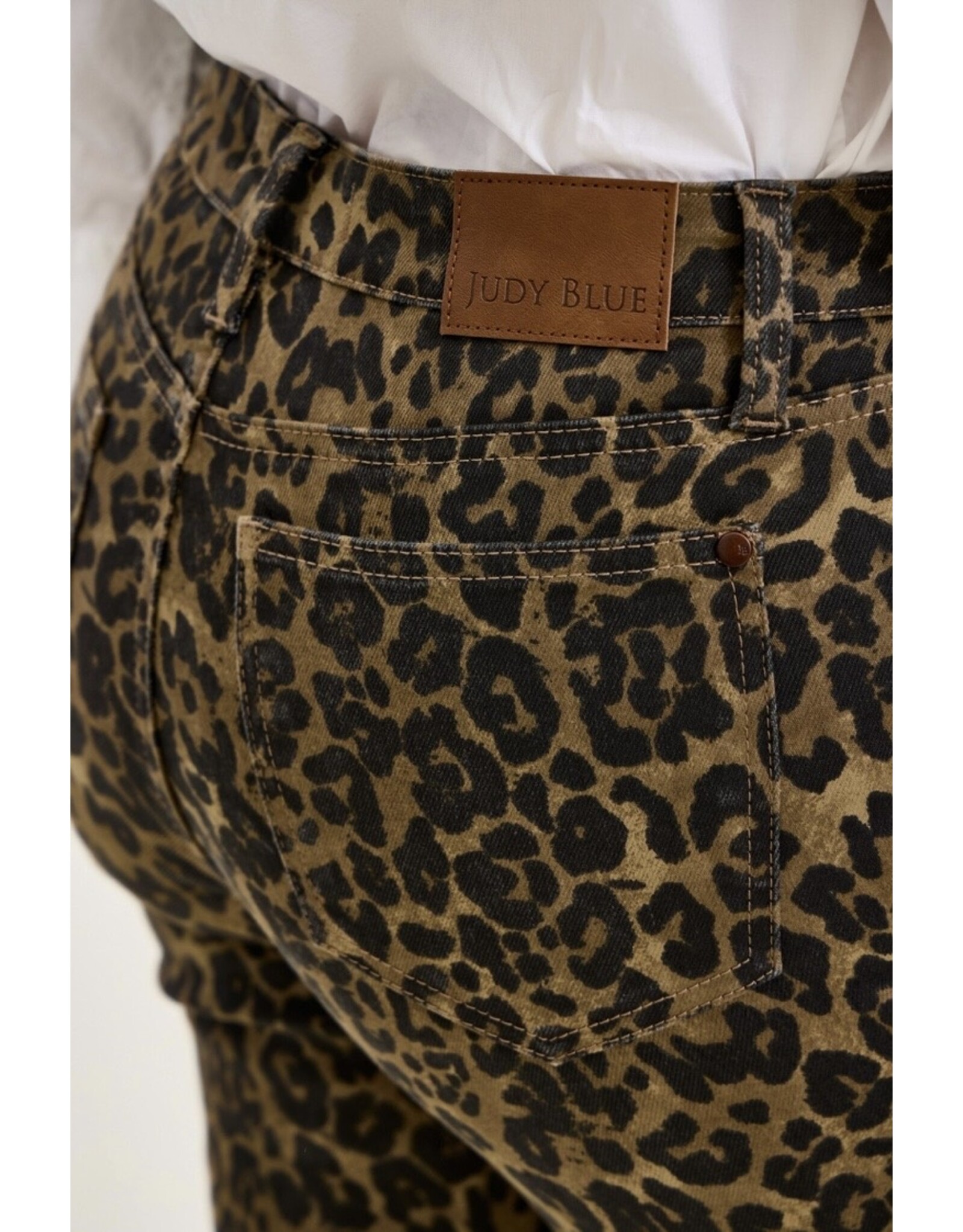 Judy Blue JB HW Bootcut Leopard Jeans