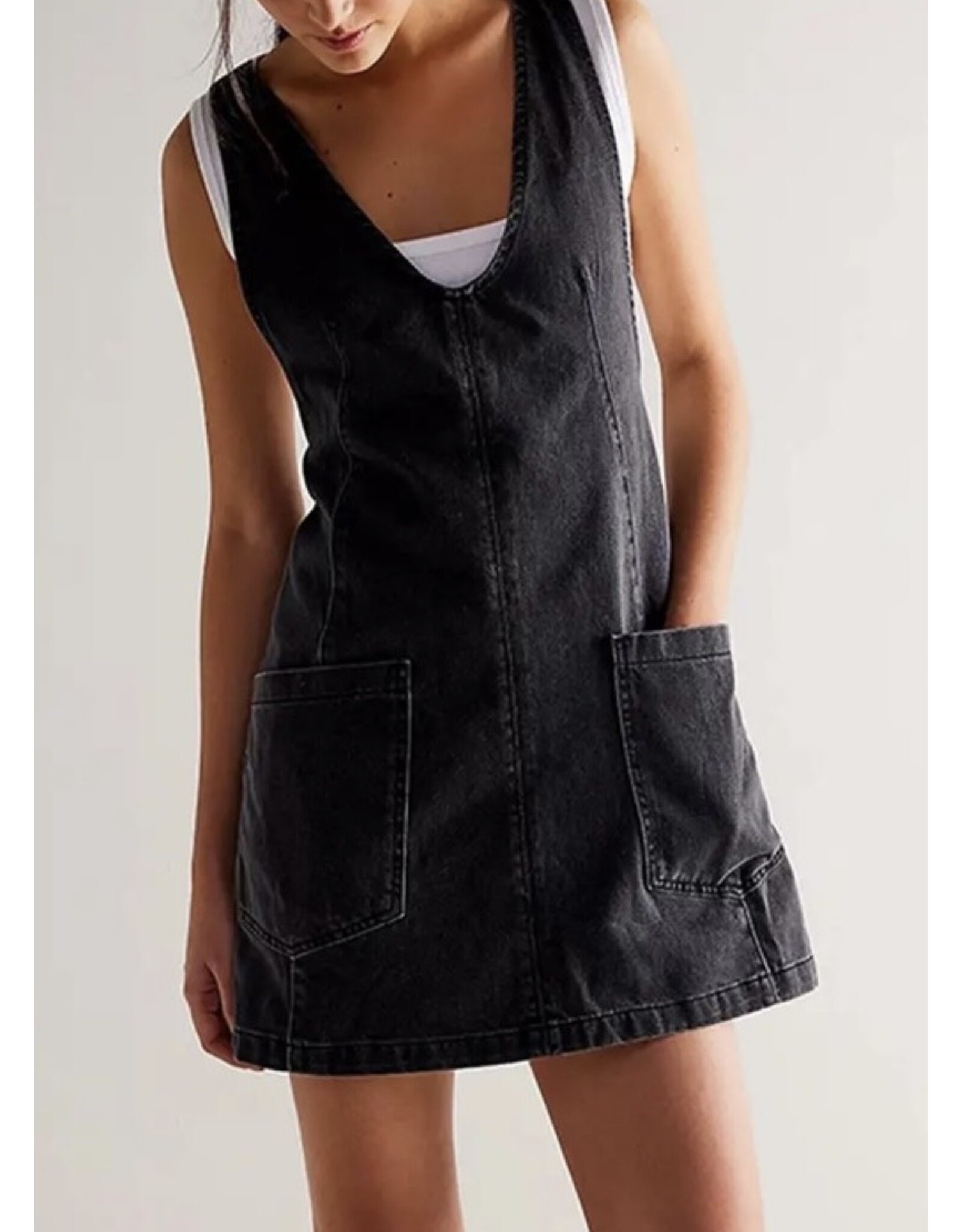 Black overall dress