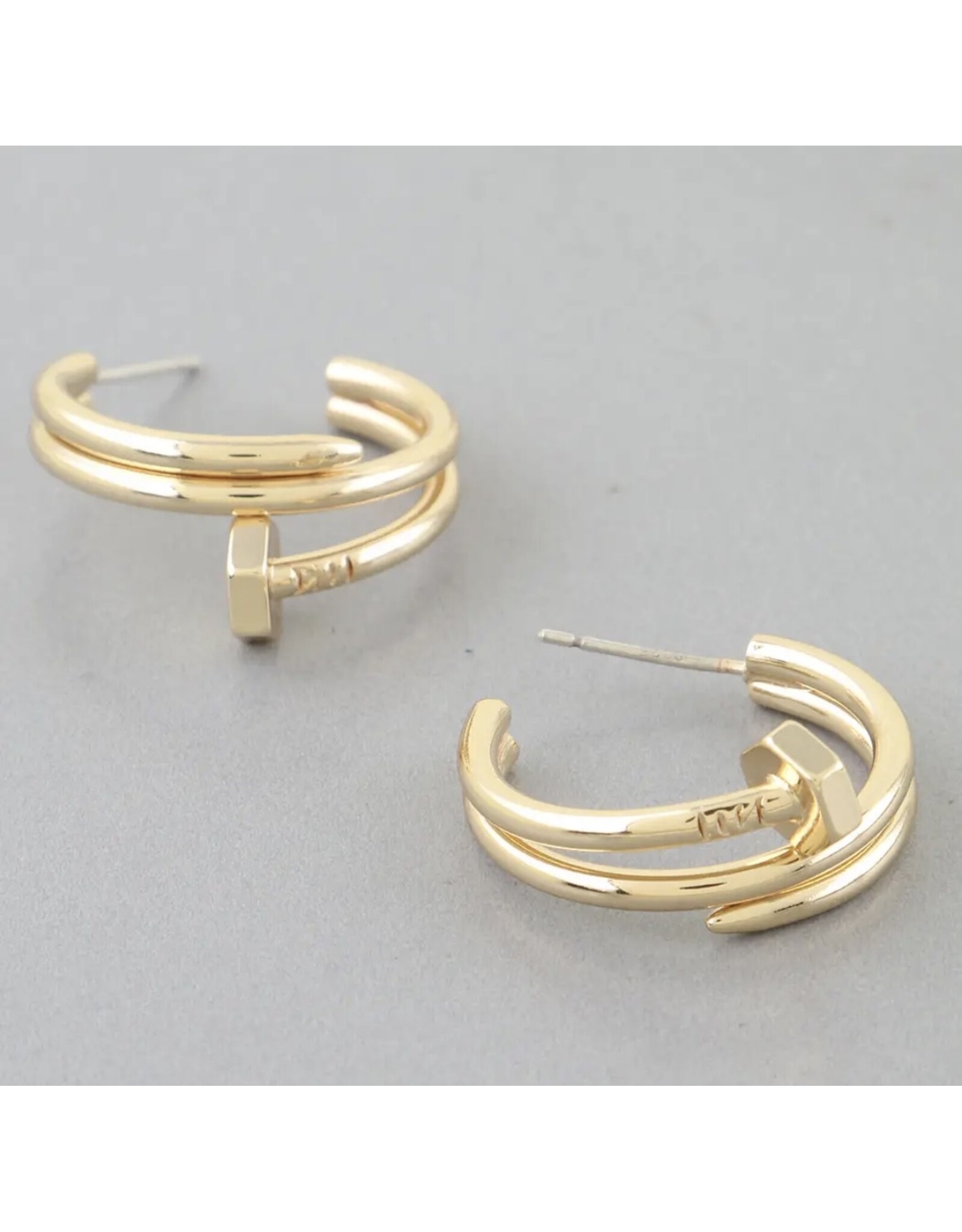 Nail hoop earrings