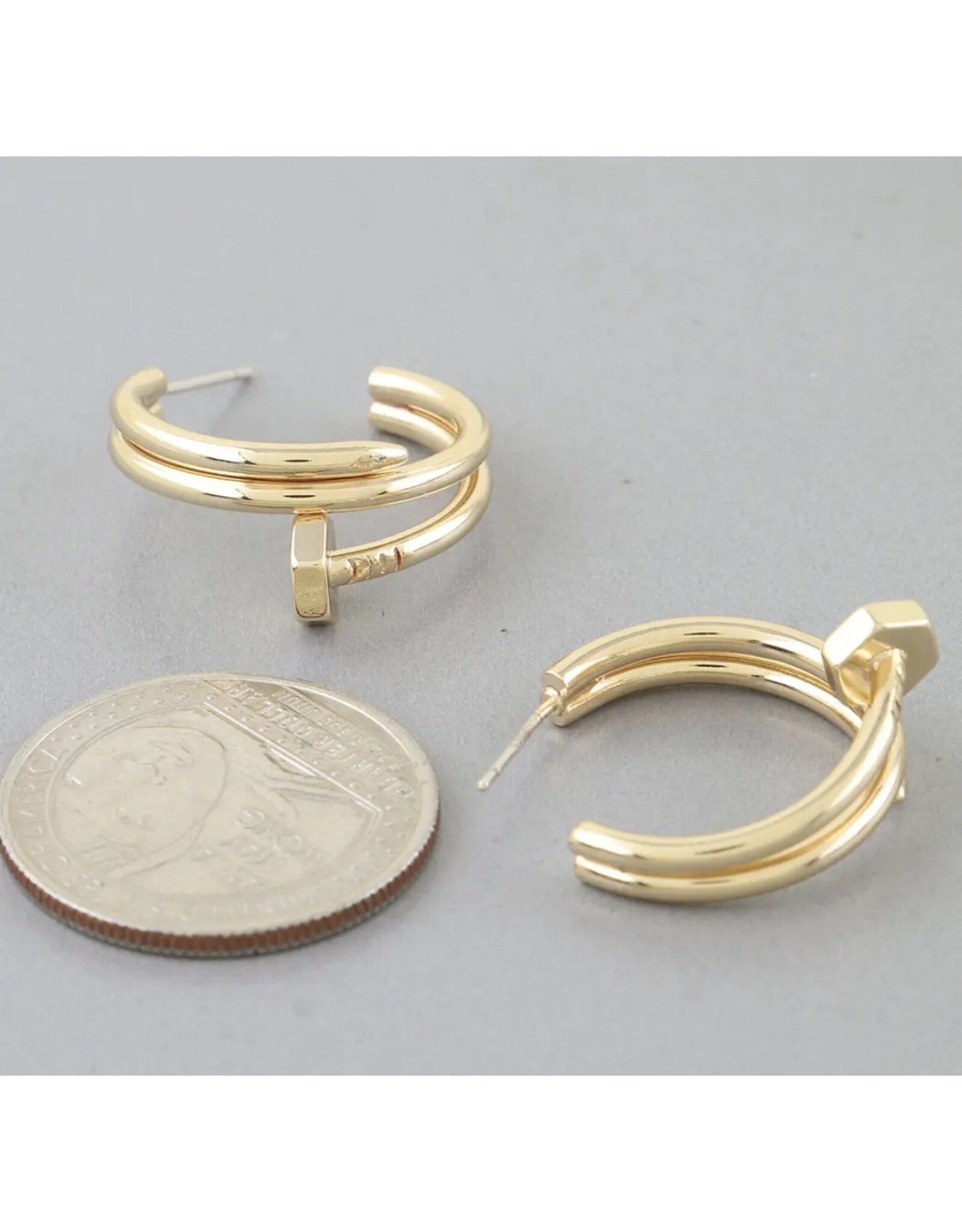 Nail hoop earrings
