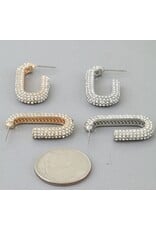 Bejeweled Link Chain Hoop Earrings