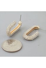 Bejeweled Link Chain Hoop Earrings