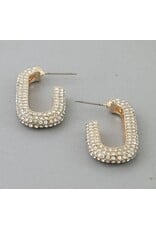 Bejeweled Link Chain Hoop Earrings