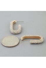 Bejeweled Link Chain Hoop Earrings