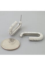 Bejeweled Link Chain Hoop Earrings