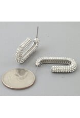 Bejeweled Link Chain Hoop Earrings