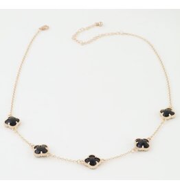 Crystal Clover Charms Necklace