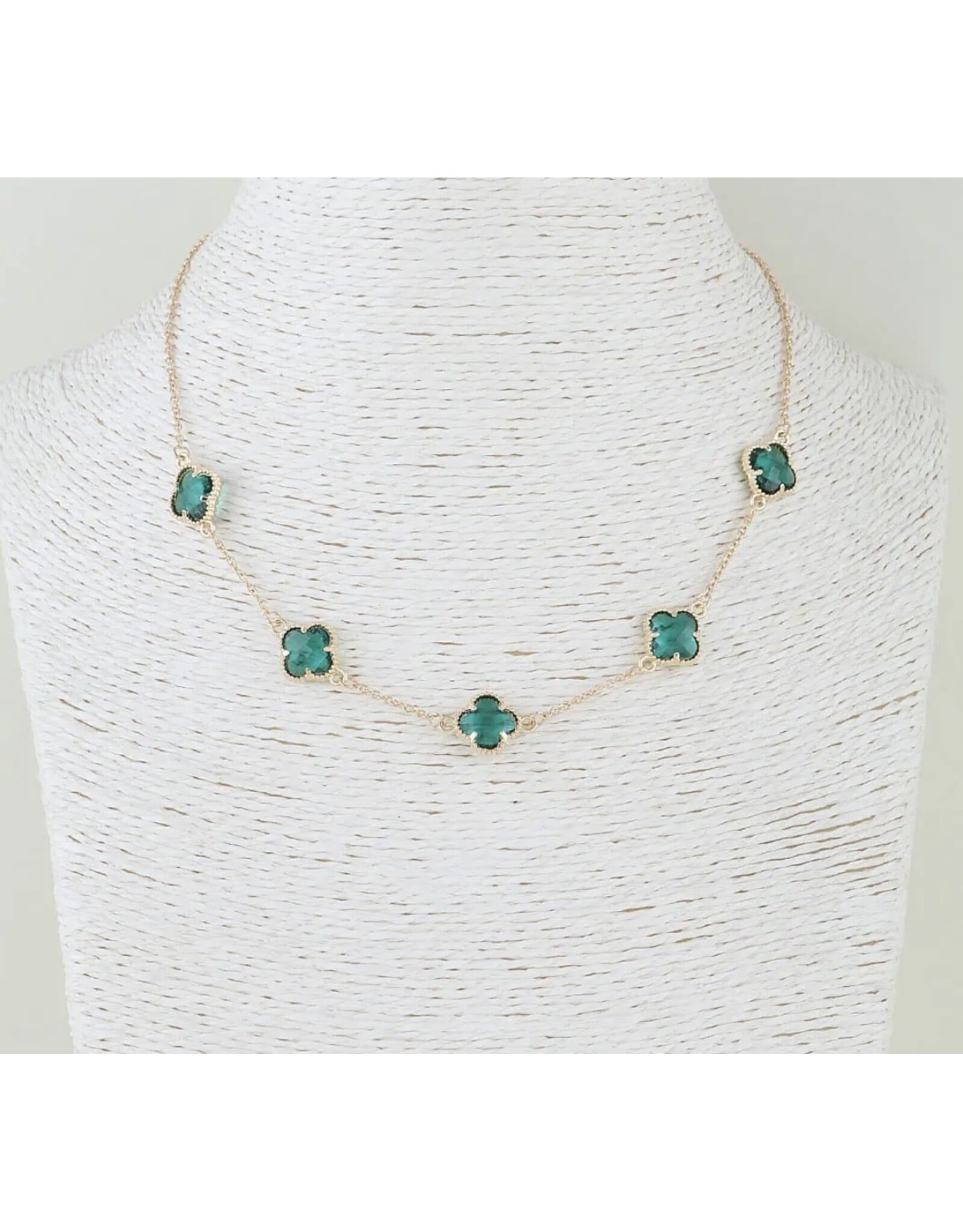 Crystal Clover Charms Necklace