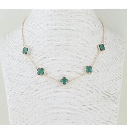 Crystal Clover Charms Necklace