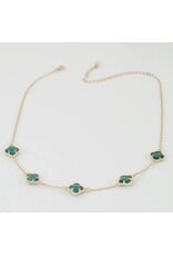 Crystal Clover Charms Necklace