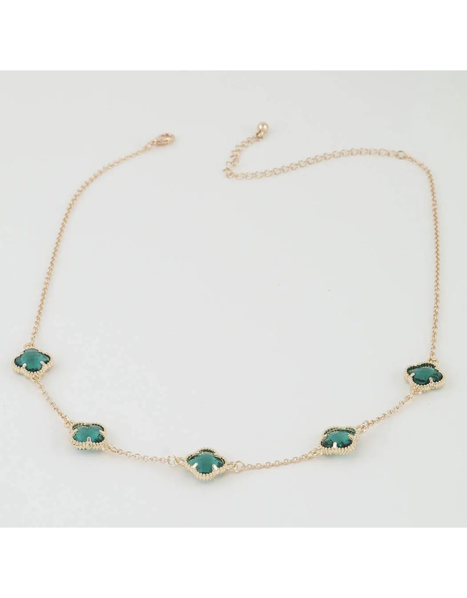 Crystal Clover Charms Necklace