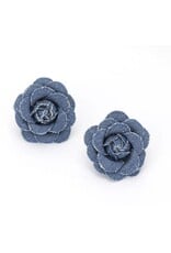 Denim Flower Earrings