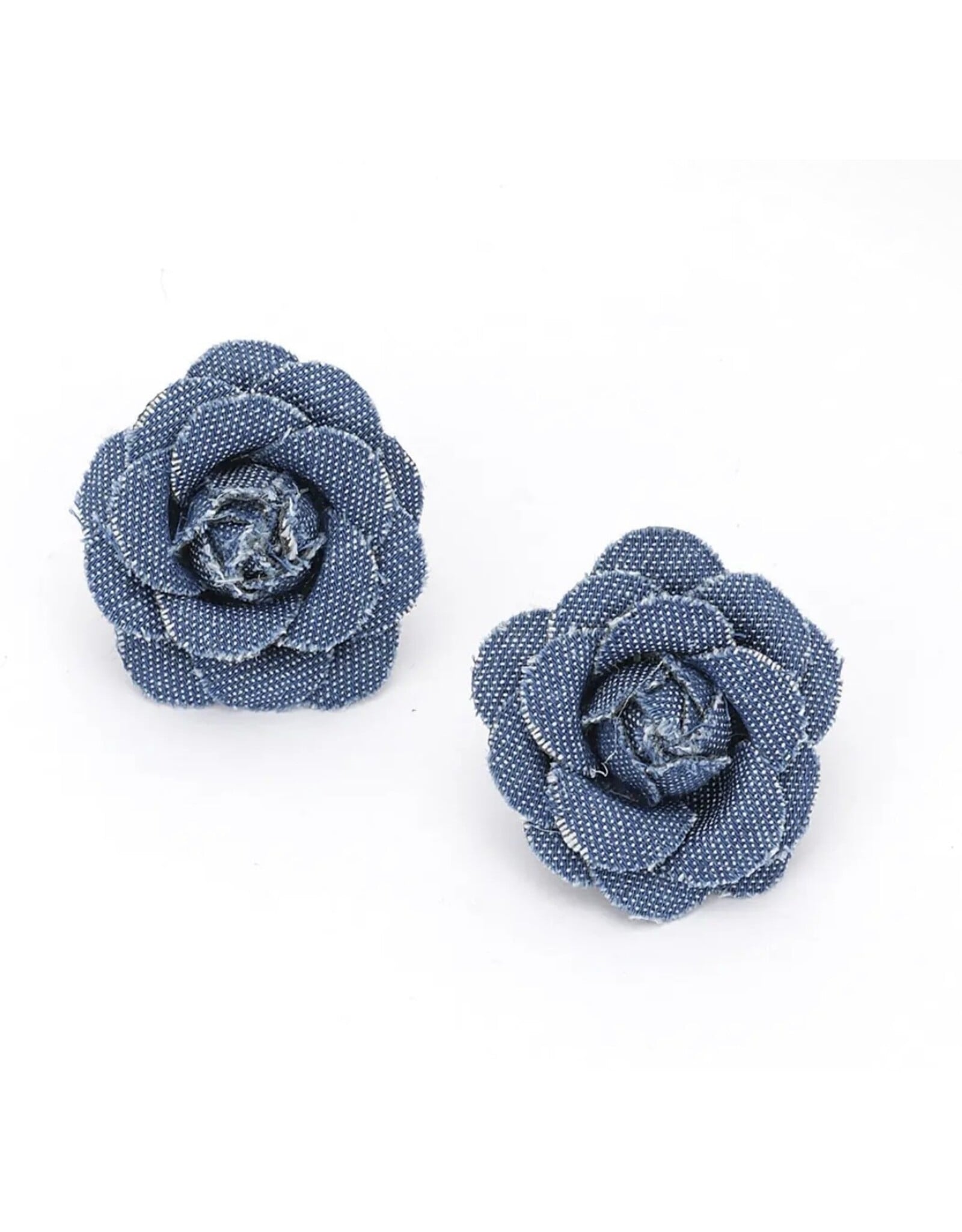 Denim Flower Earrings