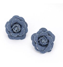Denim Flower Earrings