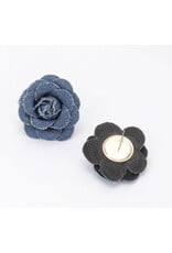 Denim Flower Earrings