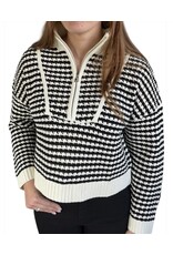Elan Elan 1/4 zip black/white sweater