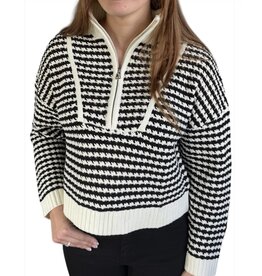 Elan Elan 1/4 zip black/white sweater