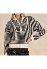 Elan Elan 1/4 zip black/white sweater