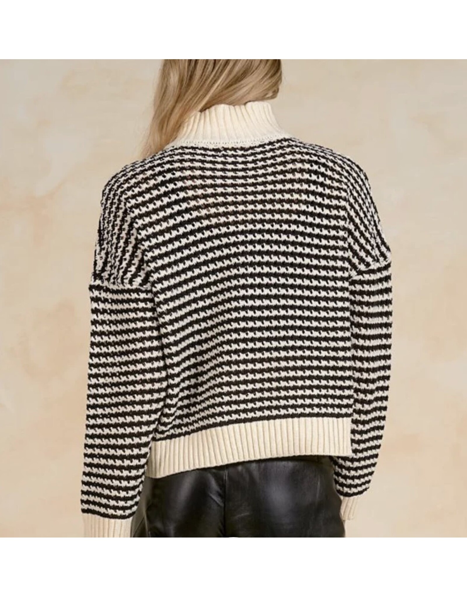 Elan Elan 1/4 zip black/white sweater