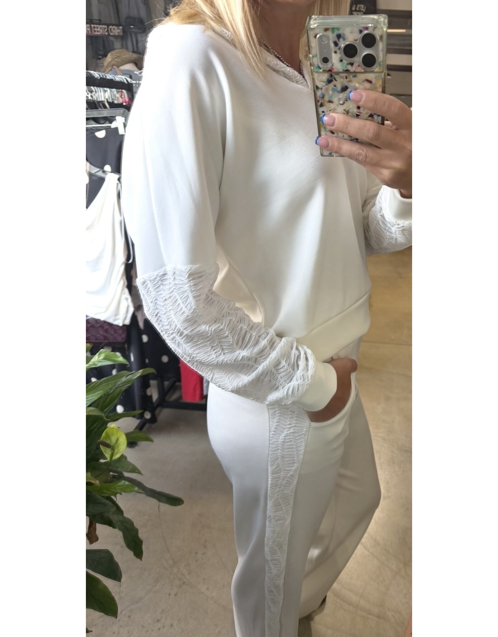 Ariella Ivory scuba hoodie