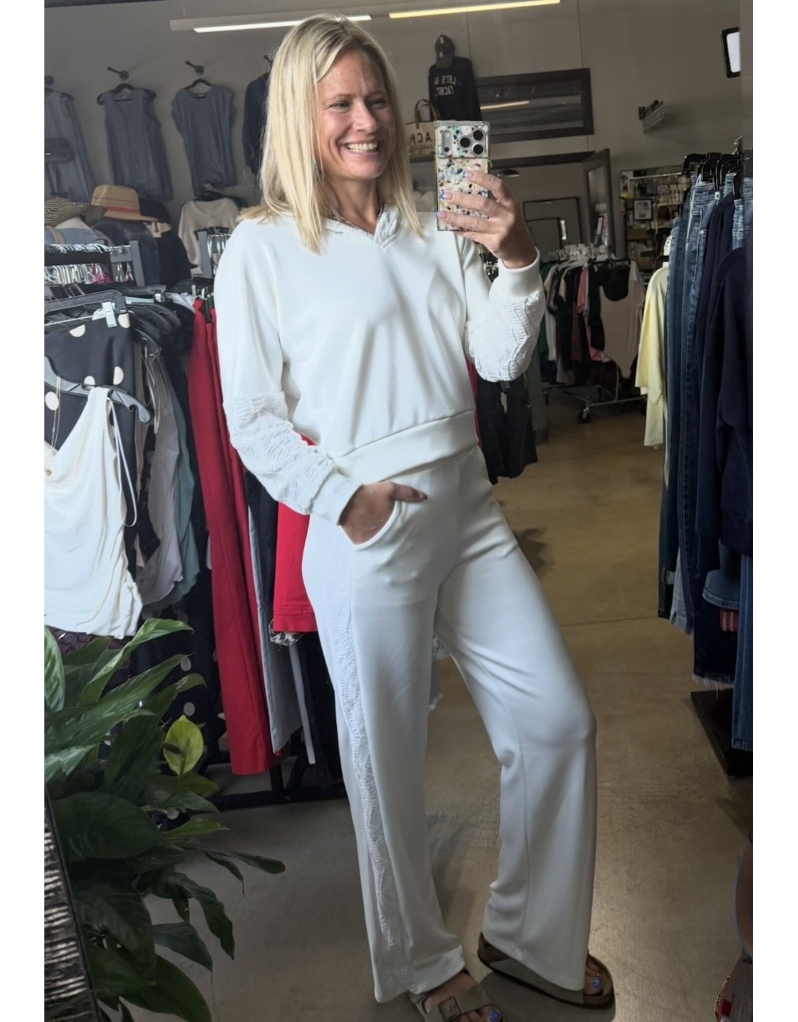 Ariella Ivory scuba pants