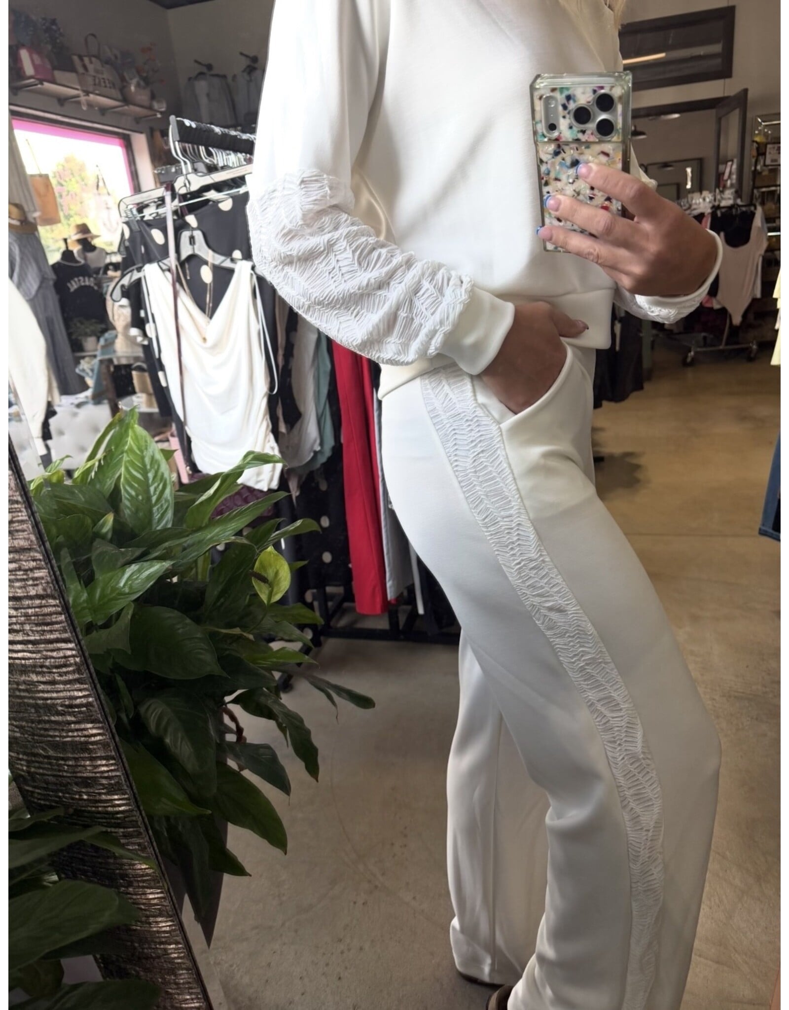 Ariella Ivory scuba pants