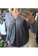 Ariella Popular dolman sleeve zipper top