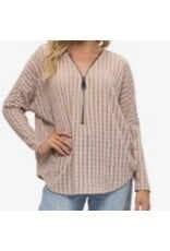 Ariella Popular dolman sleeve zipper top