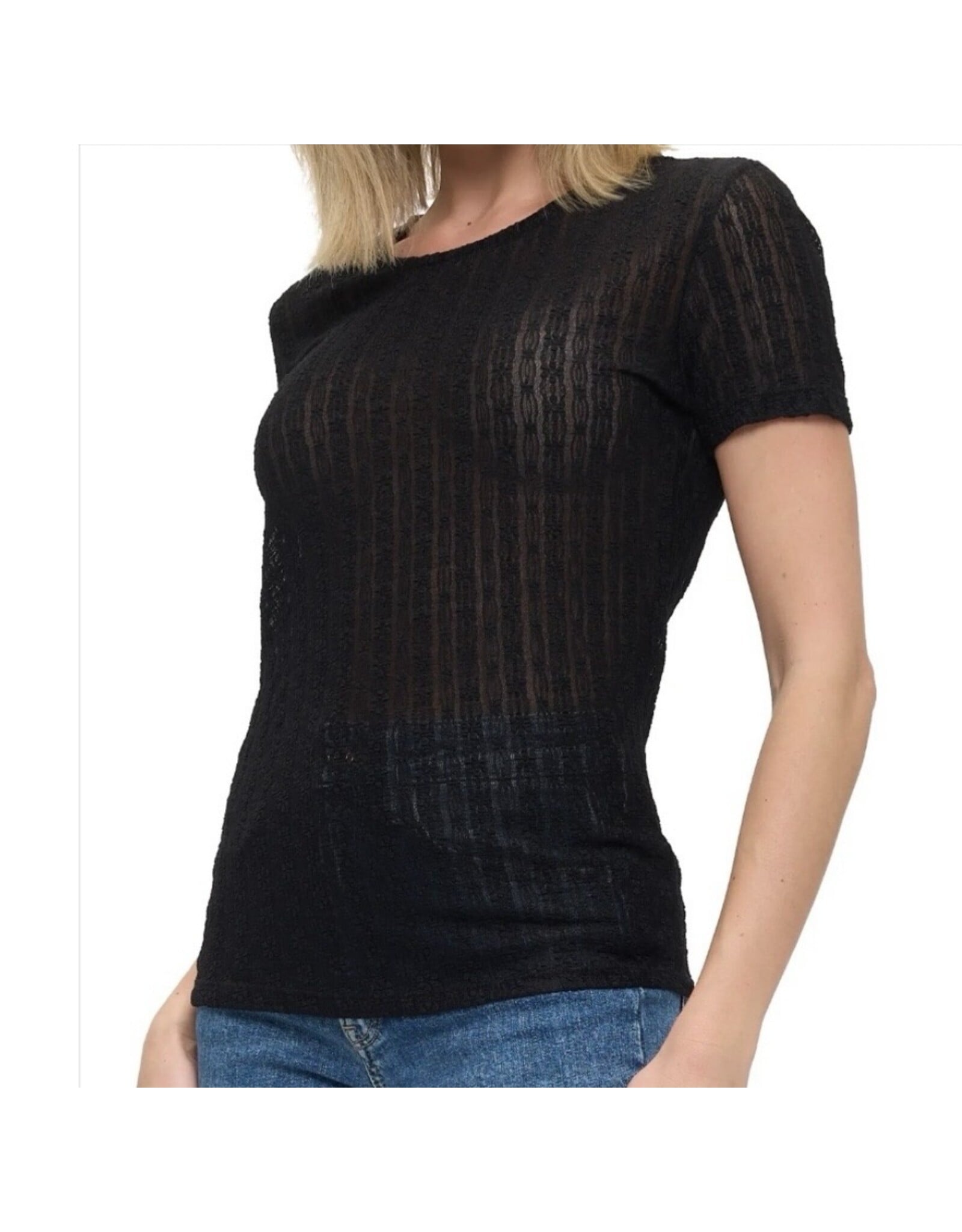 Ariella Black sheer lightweight top