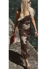 ZSupply Charisma Floral Midi Dress Dark Chocolate