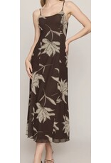 ZSupply Charisma Floral Midi Dress Dark Chocolate