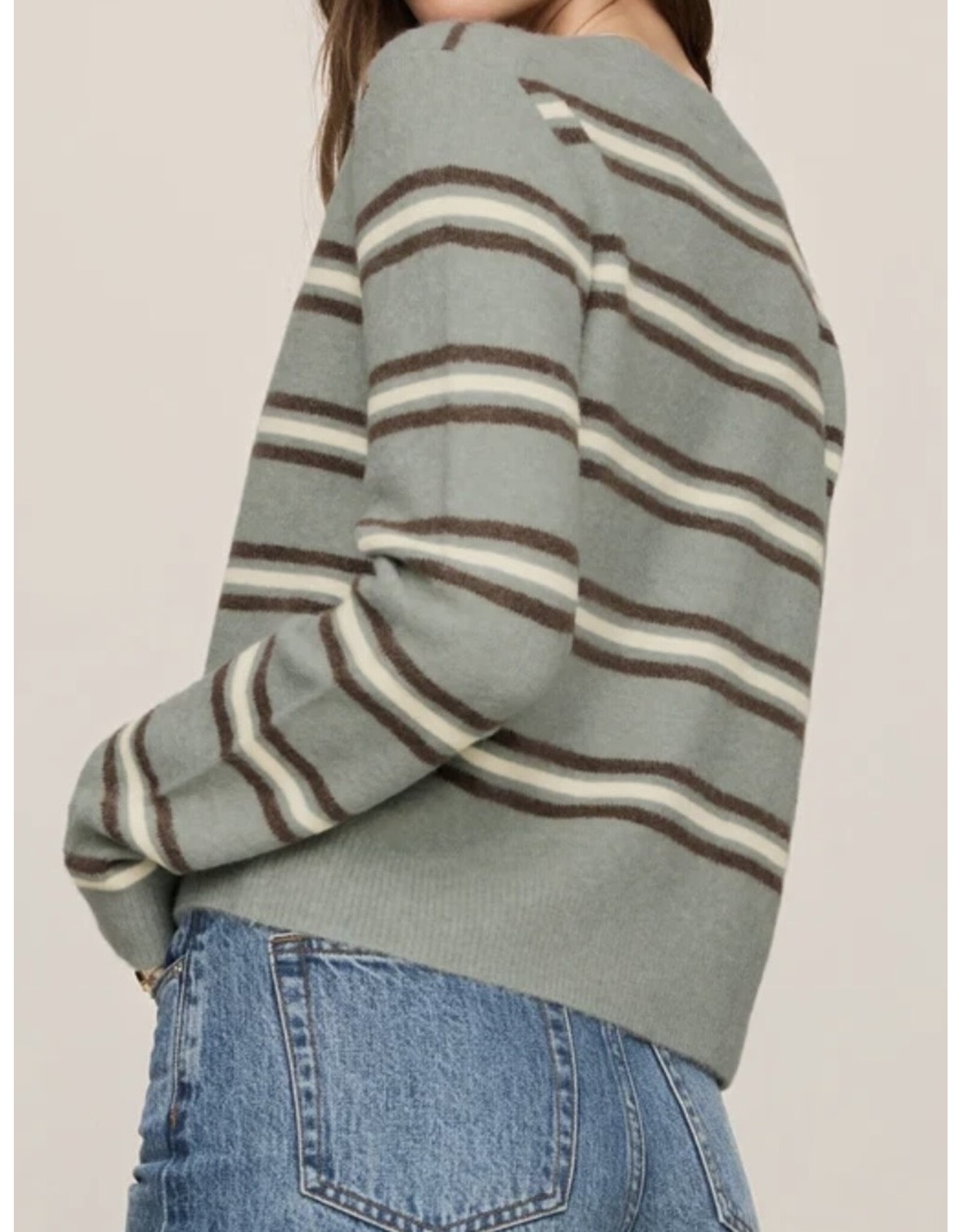 ZSupply Medina Stripe Cardigan Aqua Cloud