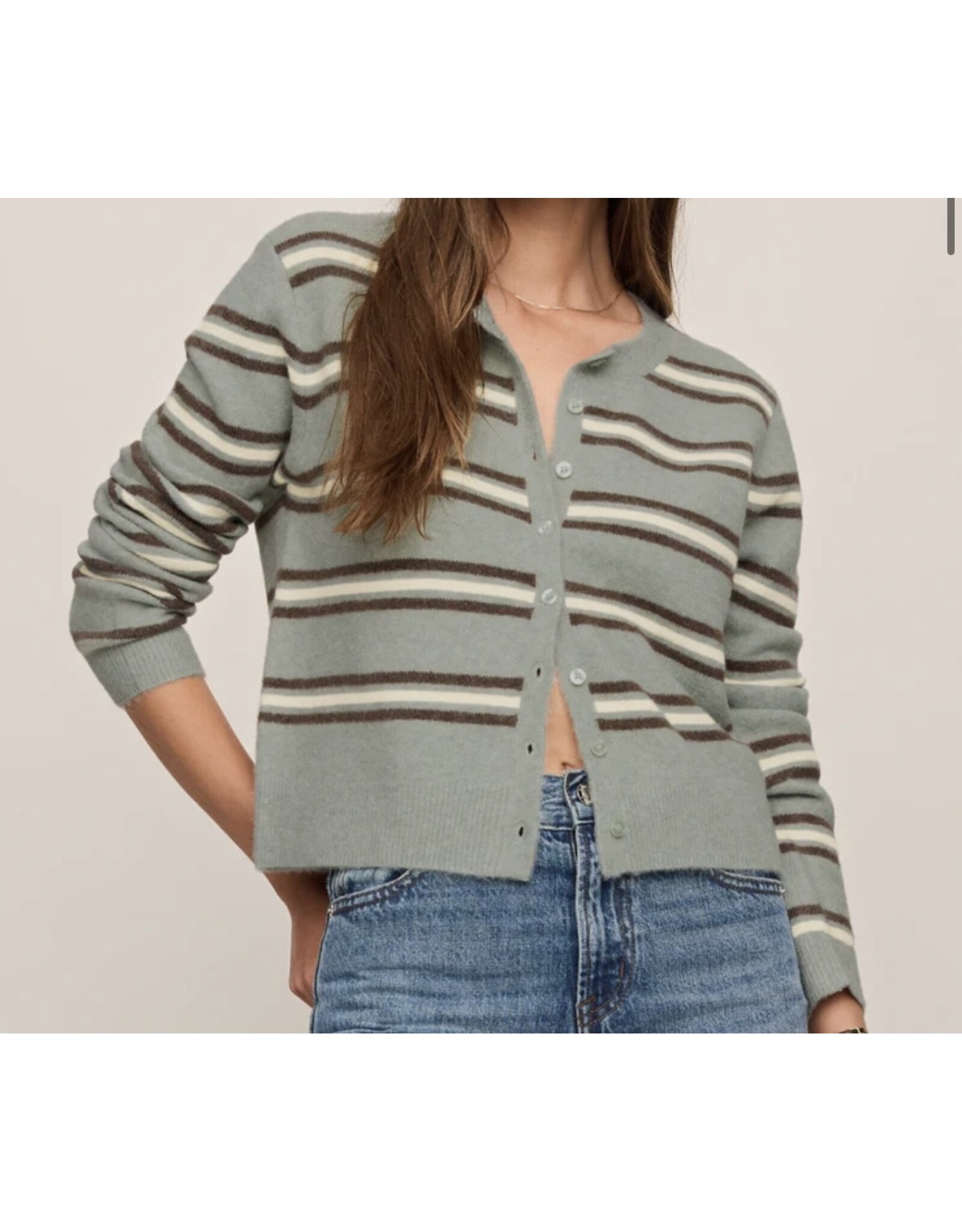 ZSupply Medina Stripe Cardigan Aqua Cloud