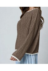 Blu pepper Boat Neck Contrast Trim Sweater