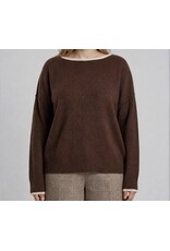 Blu pepper Boat Neck Contrast Trim Sweater