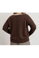 Blu pepper Boat Neck Contrast Trim Sweater