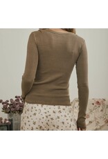 Blu pepper Button Front L/S Knit Top
