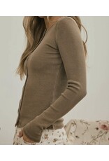 Blu pepper Button Front L/S Knit Top