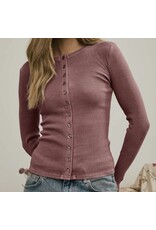 Blu pepper Button Front L/S Knit Top