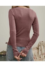 Blu pepper Button Front L/S Knit Top