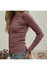 Blu pepper Button Front L/S Knit Top