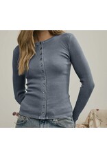 Blu pepper Button Front L/S Knit Top