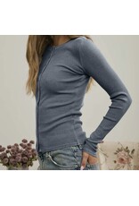 Blu pepper Button Front L/S Knit Top